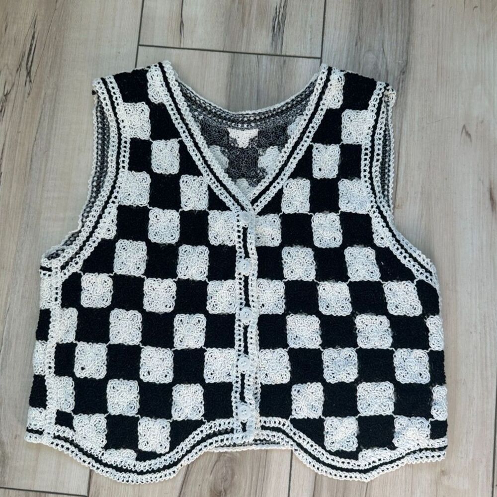 Grannycore Crochet Vest- S